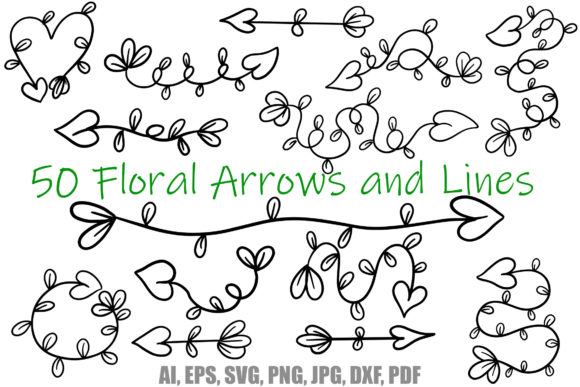 A Beautiful Collection of Floral and Leaf Arrow Dividers