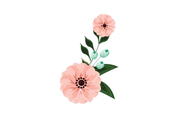 Blue Pink Floral Flower Illustration: A Versatile Asset for Modern Creators