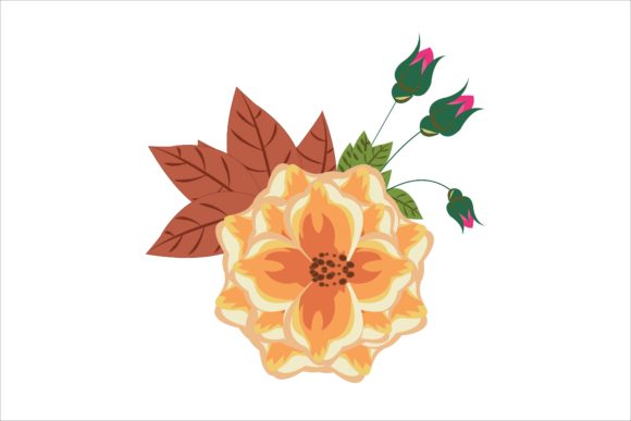 Orange Floral Flower Decorative Vector: A Digital Asset