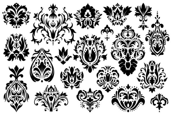 The Damask Floral Ornament: A Balanced Design Element for Your Projects