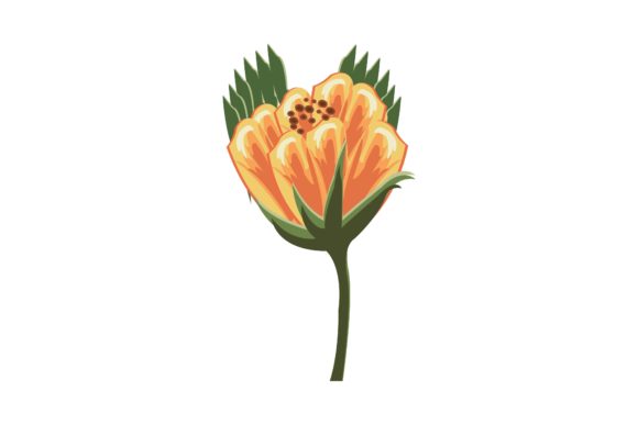 The Orange Rose Floral Ornament Illustration: A Versatile Digital Asset