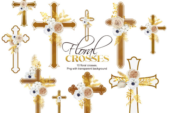 The Versatile World of Watercolor Floral Easter Cross Illustrations