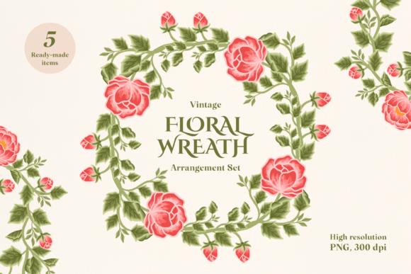 The Vintage Peony Wreath Collection: A Timeless Digital Asset
