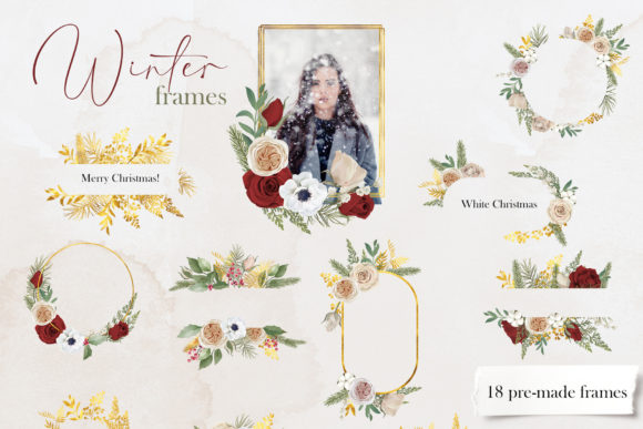 Winter Floral Frame Collection: An Evaluation for Creative Projects